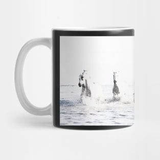 Wild Horses, White horses, Horse print, Horse art, Wall art, Wall decor, Trendy print, Animal print, Interior Mug